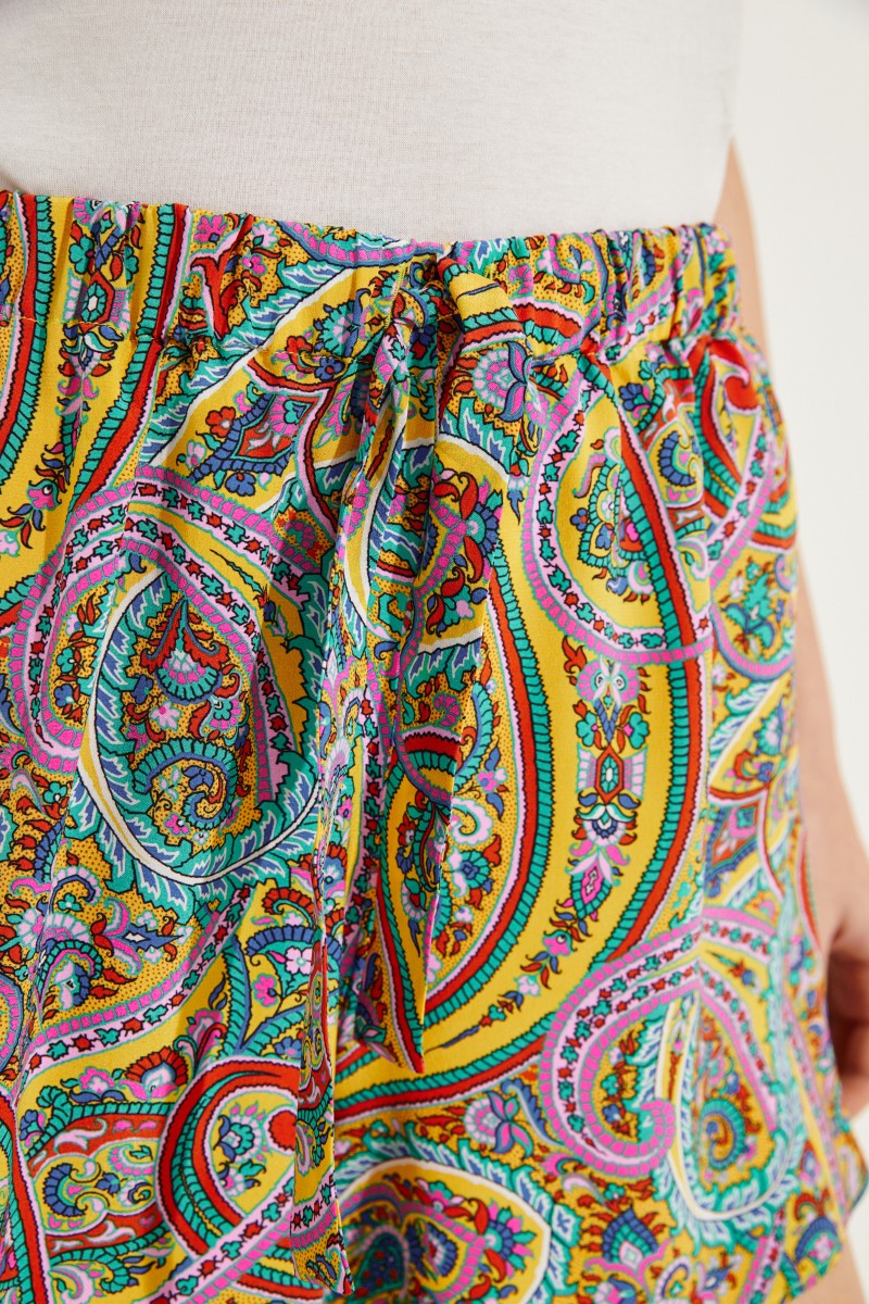 Seiden-Shorts mit Print Multi