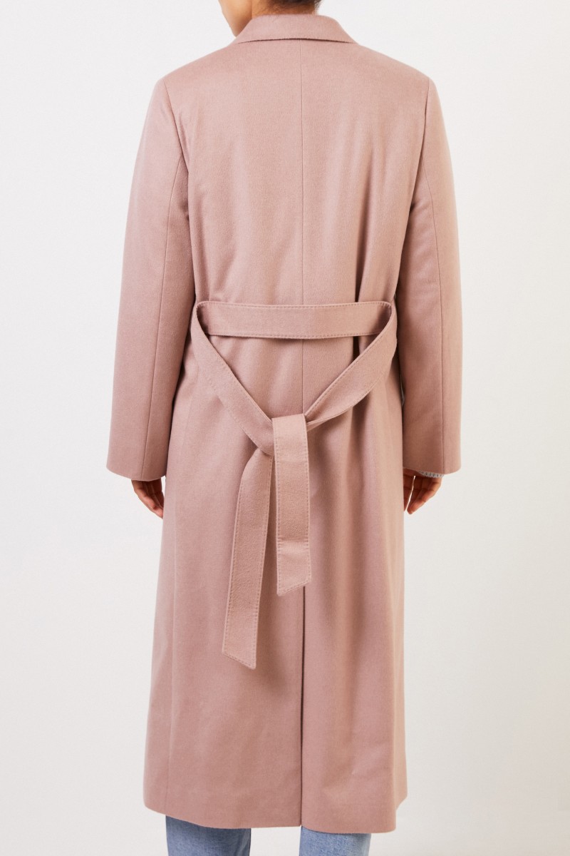 Agnona Langer Cashmere-Mantel mit Gürtel Rosé