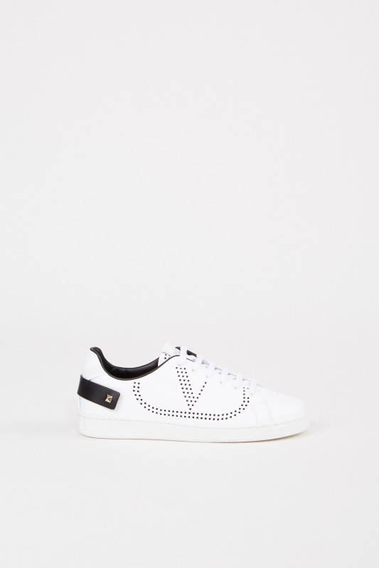 Valentino Sneaker mit Schmuckdetail Weiß/Schwarz