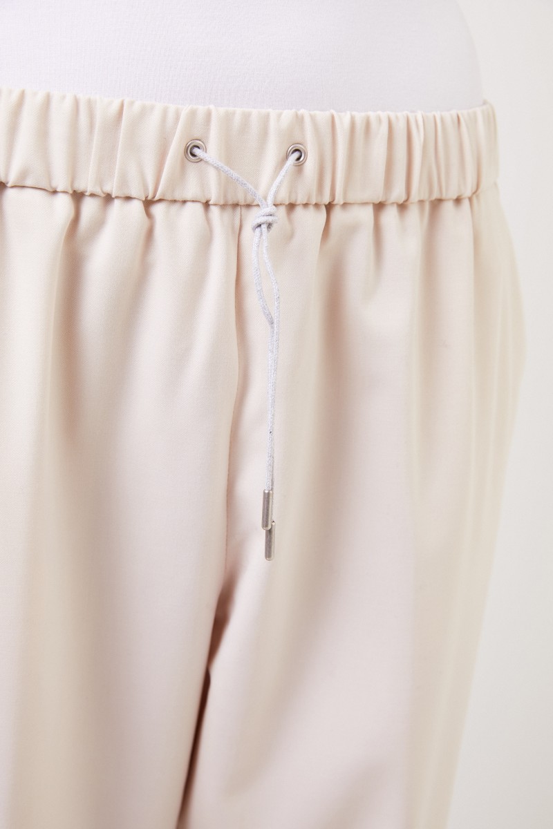 Fabiana Filippi Wollhose mit umgeschlagenen Saum Sand