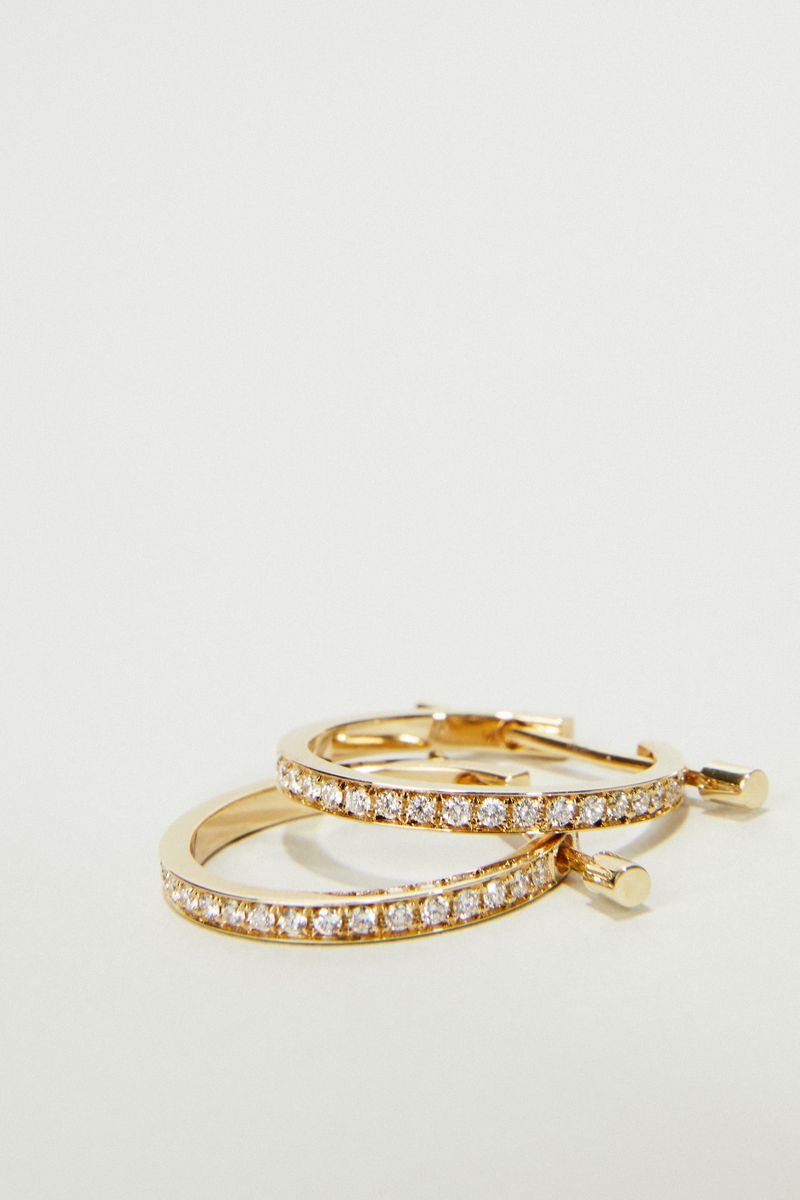 Ohrringe 'Chikka Large' mit Diamanten Gelbgold