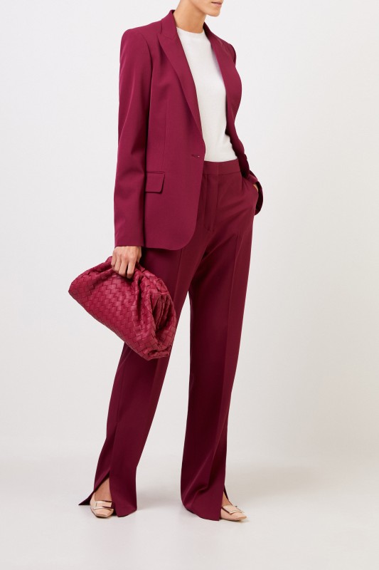 Stella McCartney Klassischer Long-Blazer Burgundy