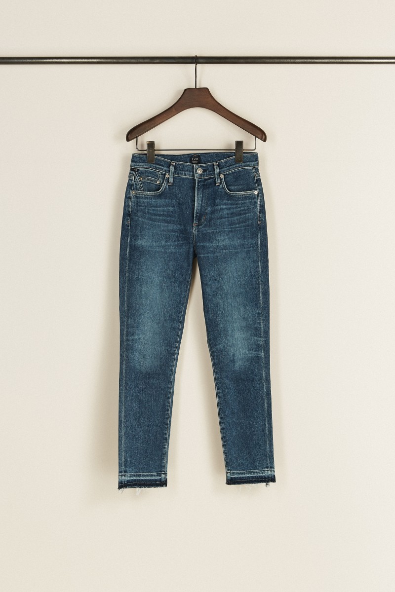 High Rise Skinny Jeans 'Rocket Crop' Blau