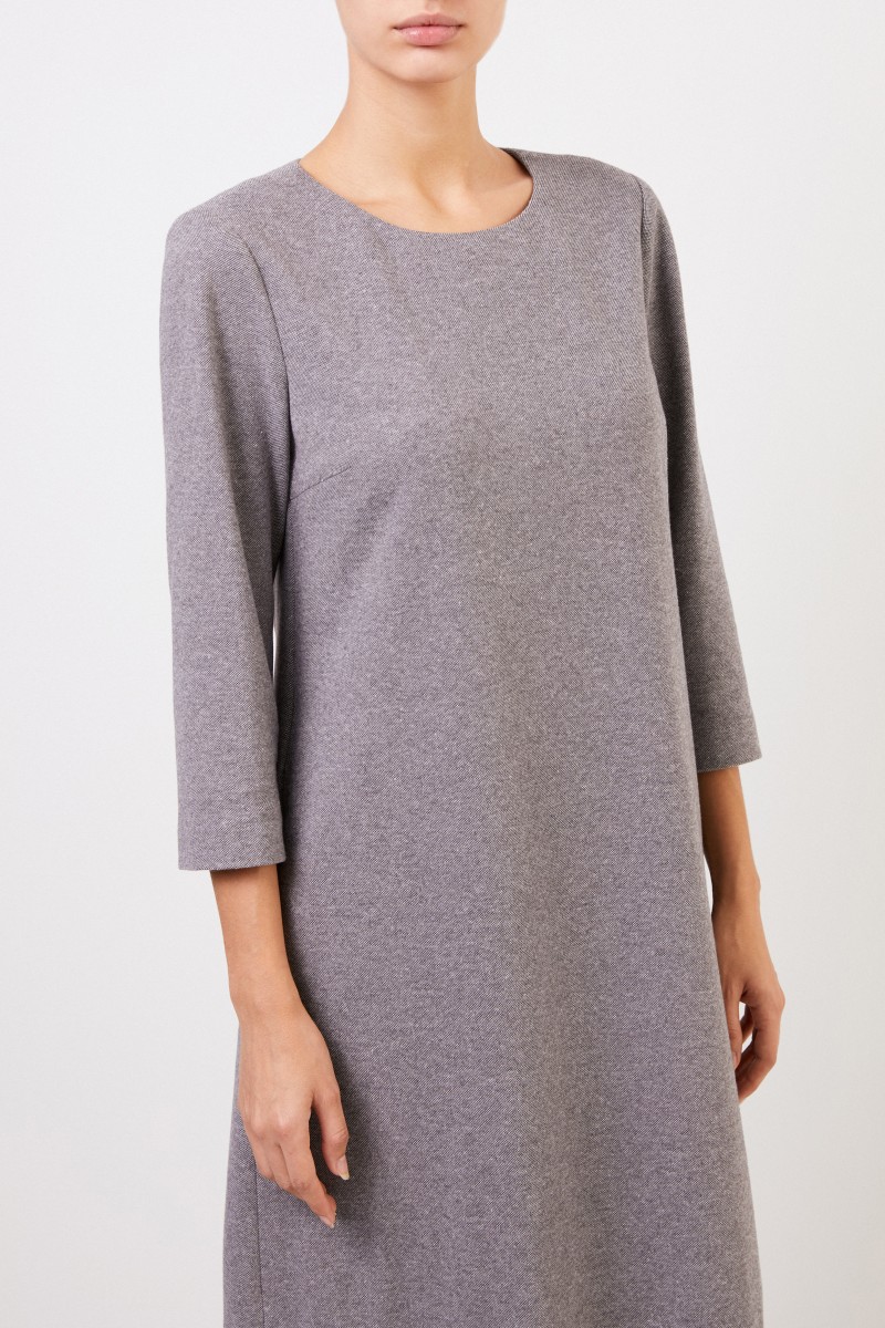 Klassisches Kleid Grau Melange