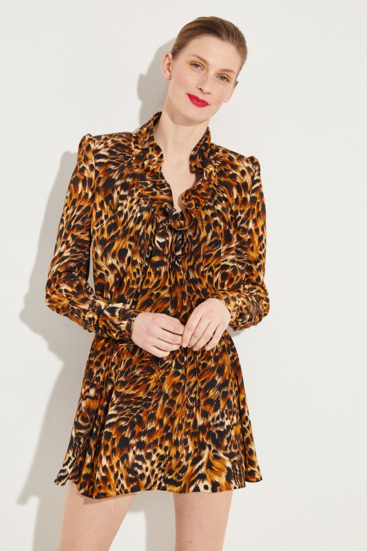 Seidenkleid mit Print Multi