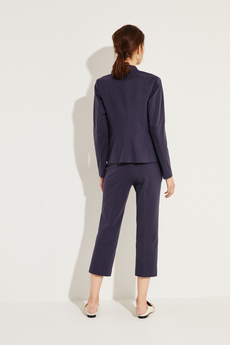 Blazer mit Perlenapplikation am Kragen Blau