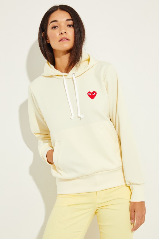 Hoodie mit Herz-Emblem Gelb