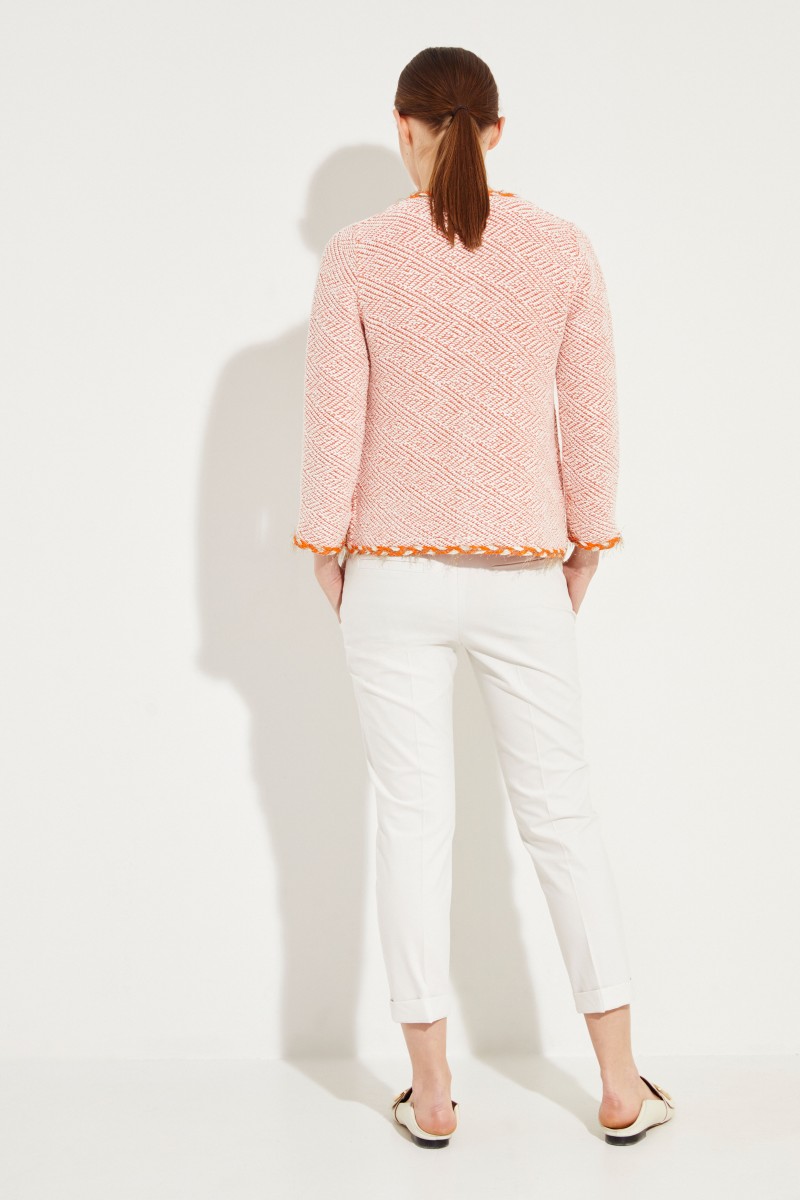 Tweed-Blazer mit Lurexdetails Orange/Multi