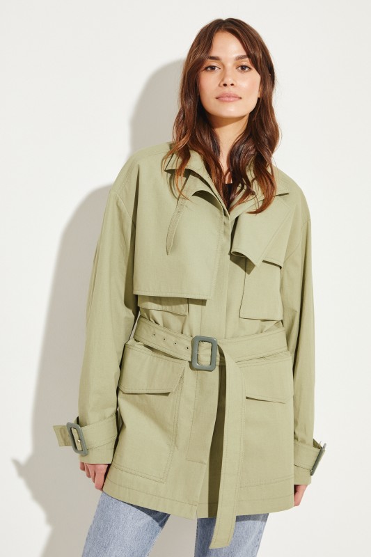 Kurzer Trench 'Warrick' Khaki