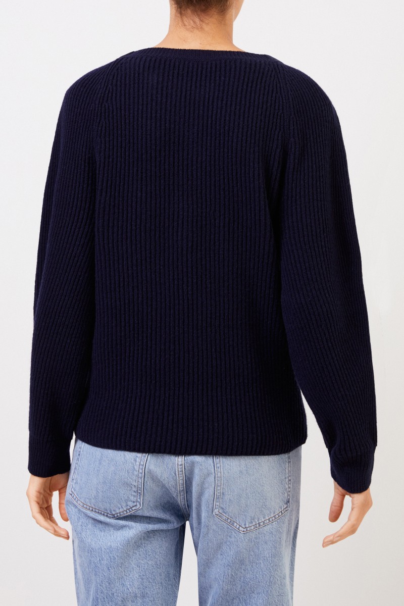Stella McCartney Cashmere-Pullver mit Bindedetail Marineblau