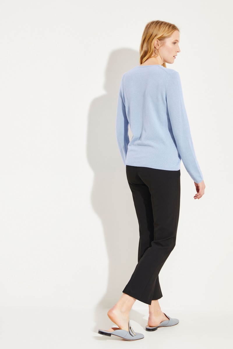Cashmere-Pullover 'Candice' mit V-Neck Blau