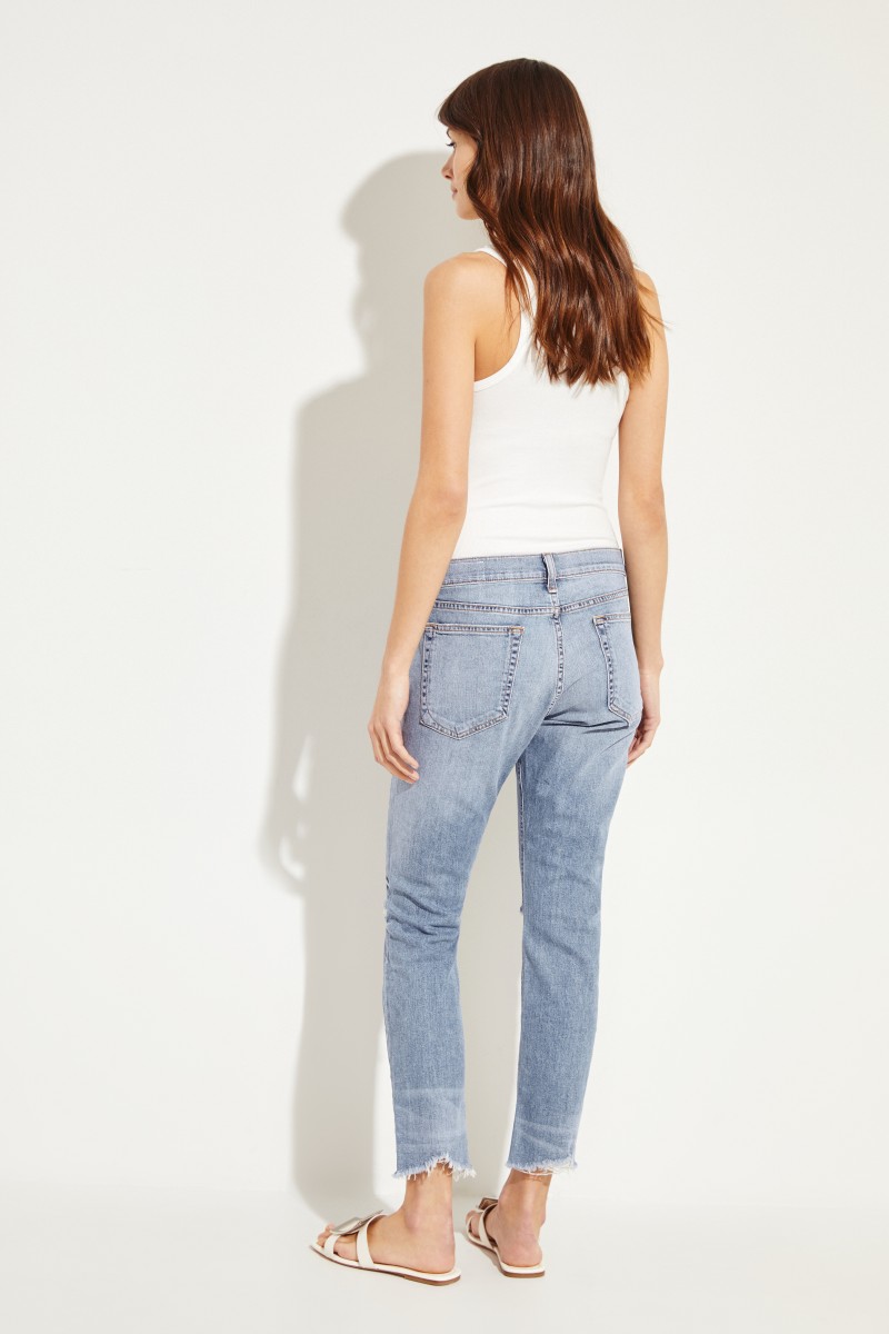 Jeans 'Ankle Dre' im Used-Look Blau