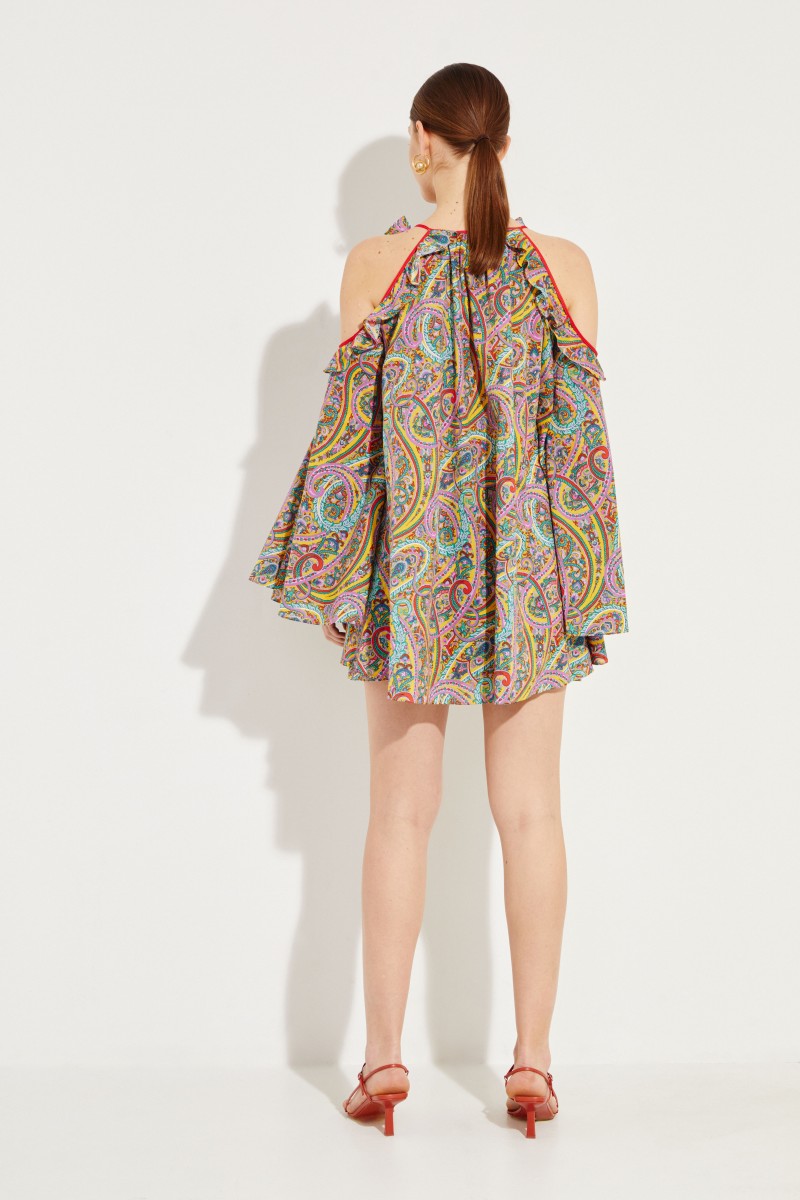 Baumwoll-Bluse mit Cut-Outs Multi