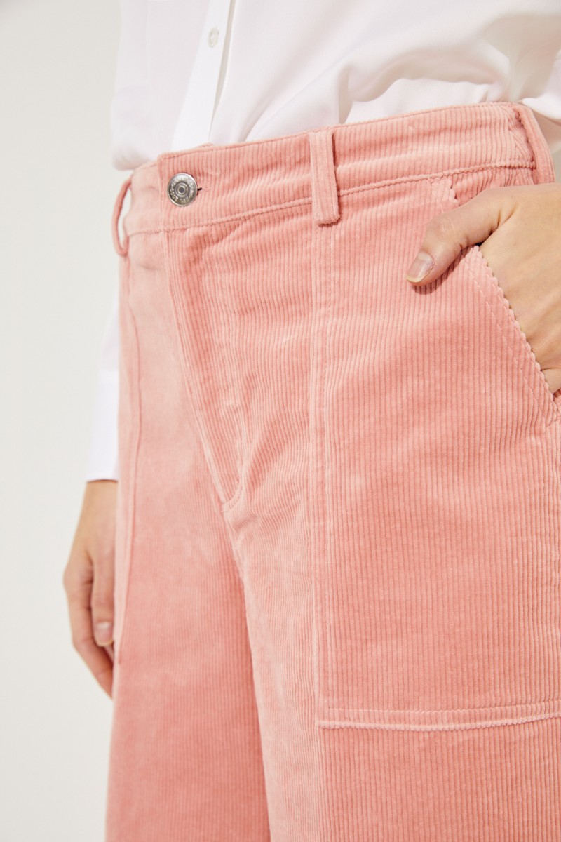 Cord-Schlaghose 'Stretch Corduroy' Rosé