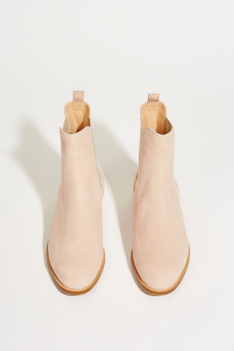 Veloursleder-Chelsea-Boot Rosé