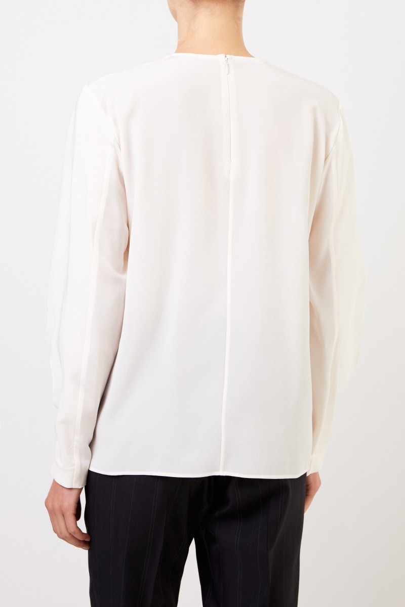 Zweilagige Seidenbluse Crème