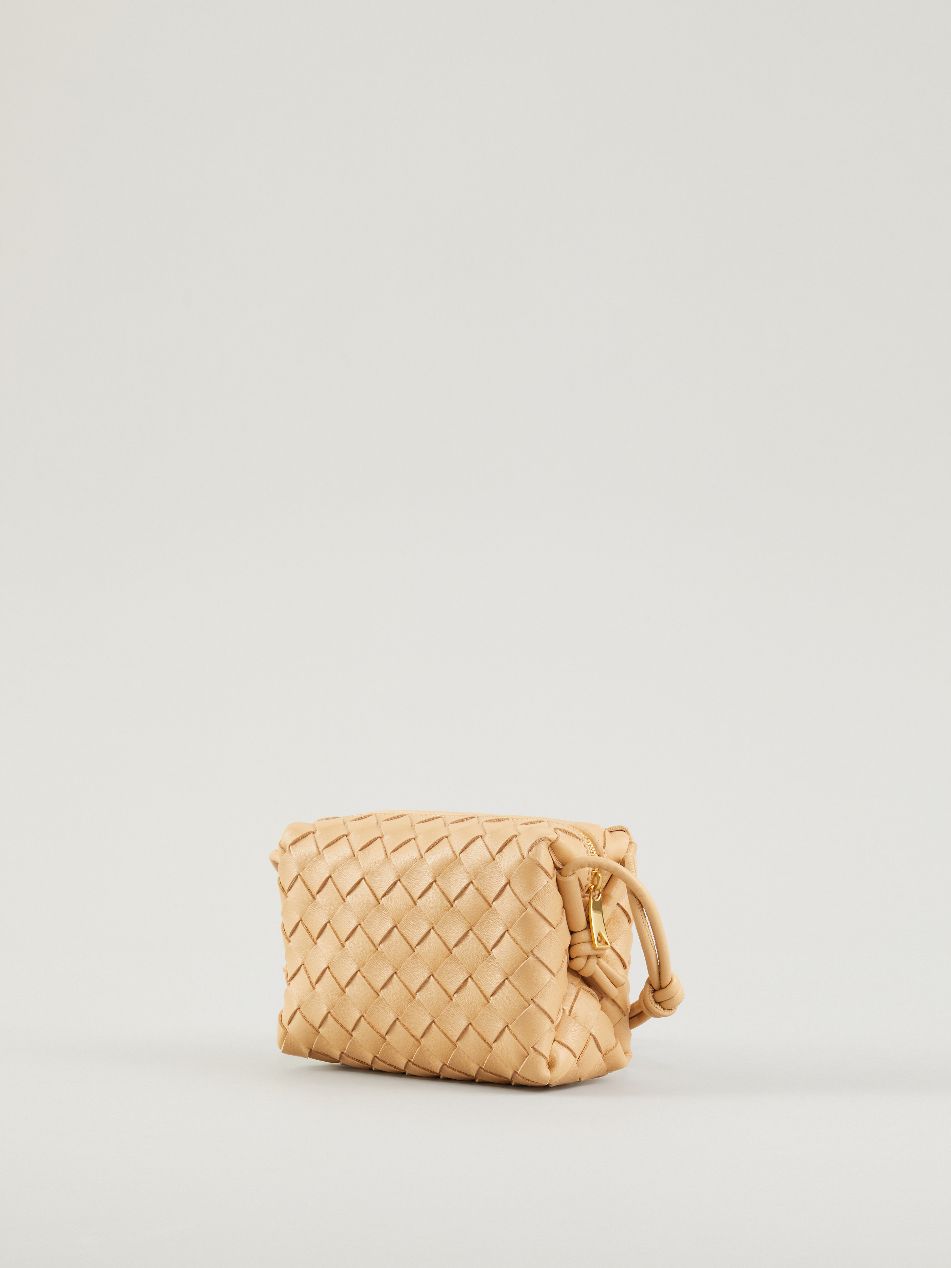 Bottega Veneta Loop Small Intrecciato-leather Cross-body Bag Almond-Gold