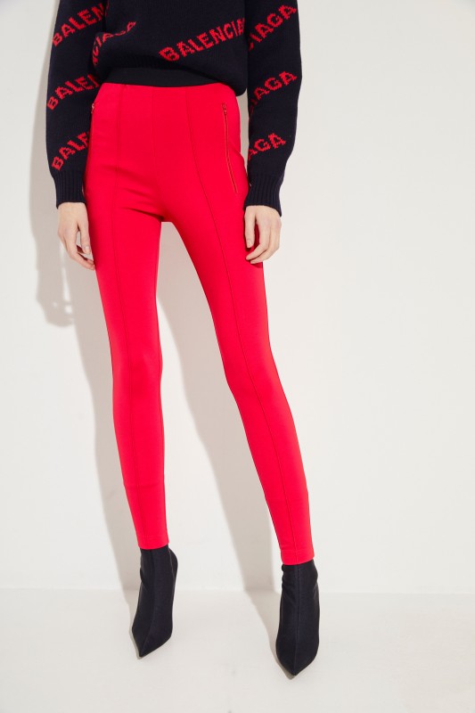 Elastische Hose mit Logo Rot