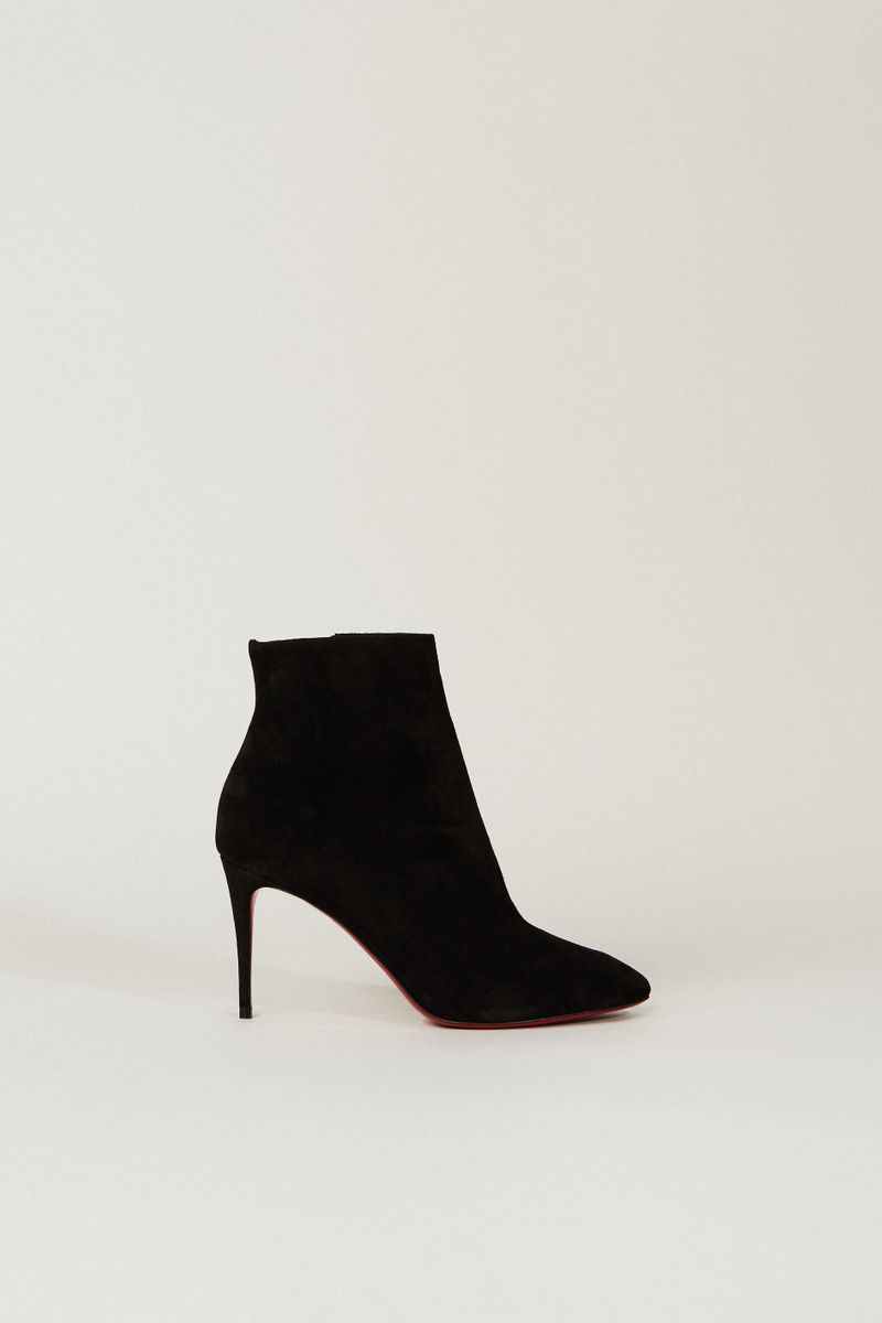 Christian Louboutin Veloursleder-Stiefelette 'Eloise Booty' Schwarz