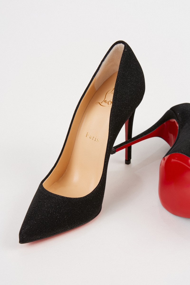 Christian Louboutin Pump 'Pigalle Follies 100 Glitter Tennis' Schwarz