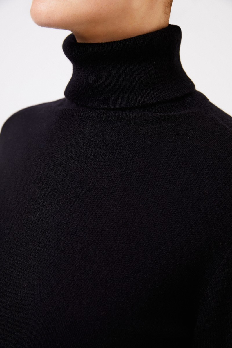 Cashmere-Rollkragenpullover Schwarz