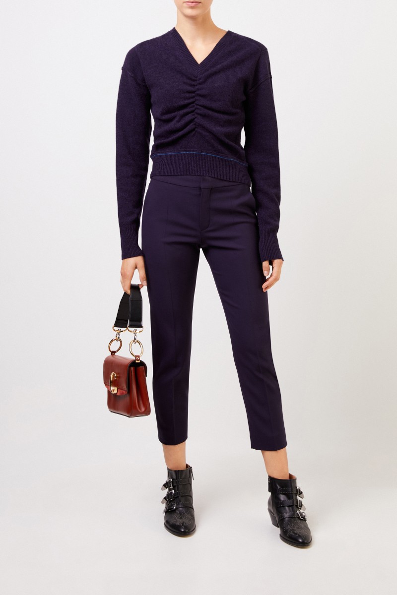 Chloé Woll-Cashmere-Pullover mit Rückendetail Evening