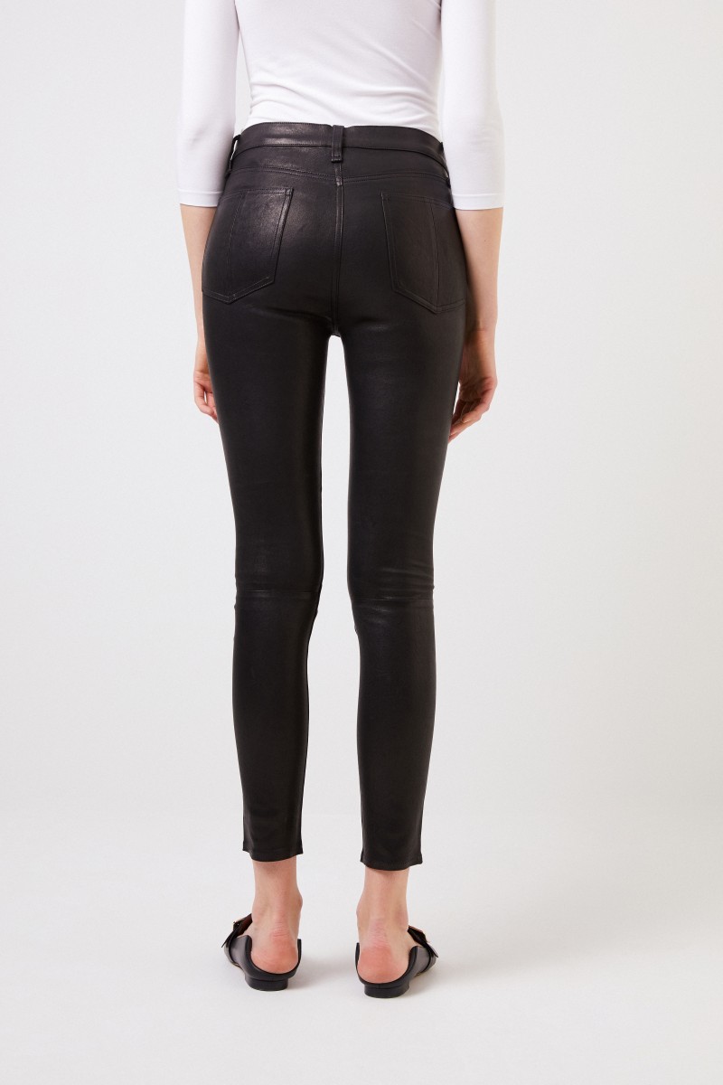 Rag&Bone Highrise Lederhose Schwarz