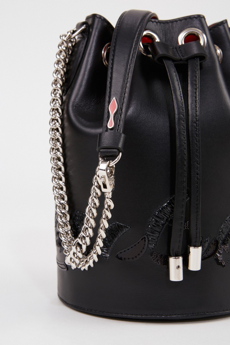 Leder-Beuteltasche 'Marie Jane' Schwarz