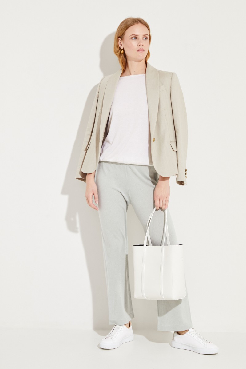 Seiden-Cashmere-Pullover Crème