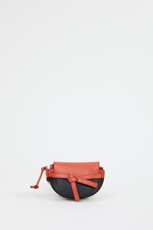 Loewe Umhängetasche 'Mini Gate' Schwarz/Koralle