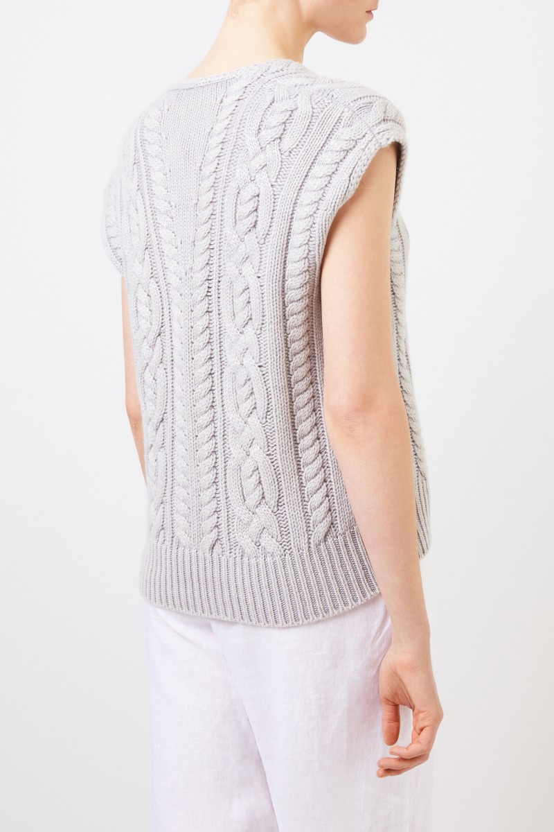 Iris von Arnim Cashmere-Pullunder 'Fahda' Silber