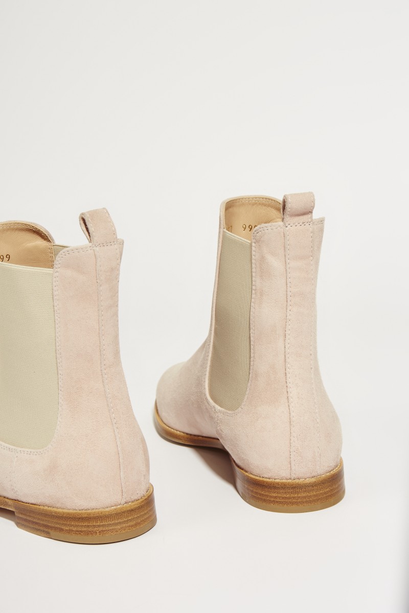Veloursleder-Chelsea-Boot Rosé