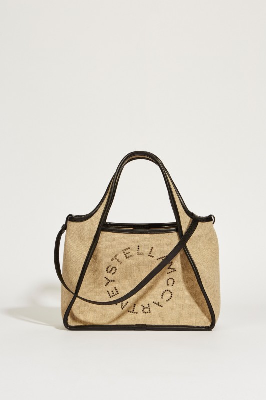 Umhängetasche mit Logo Beige/Schwarz
