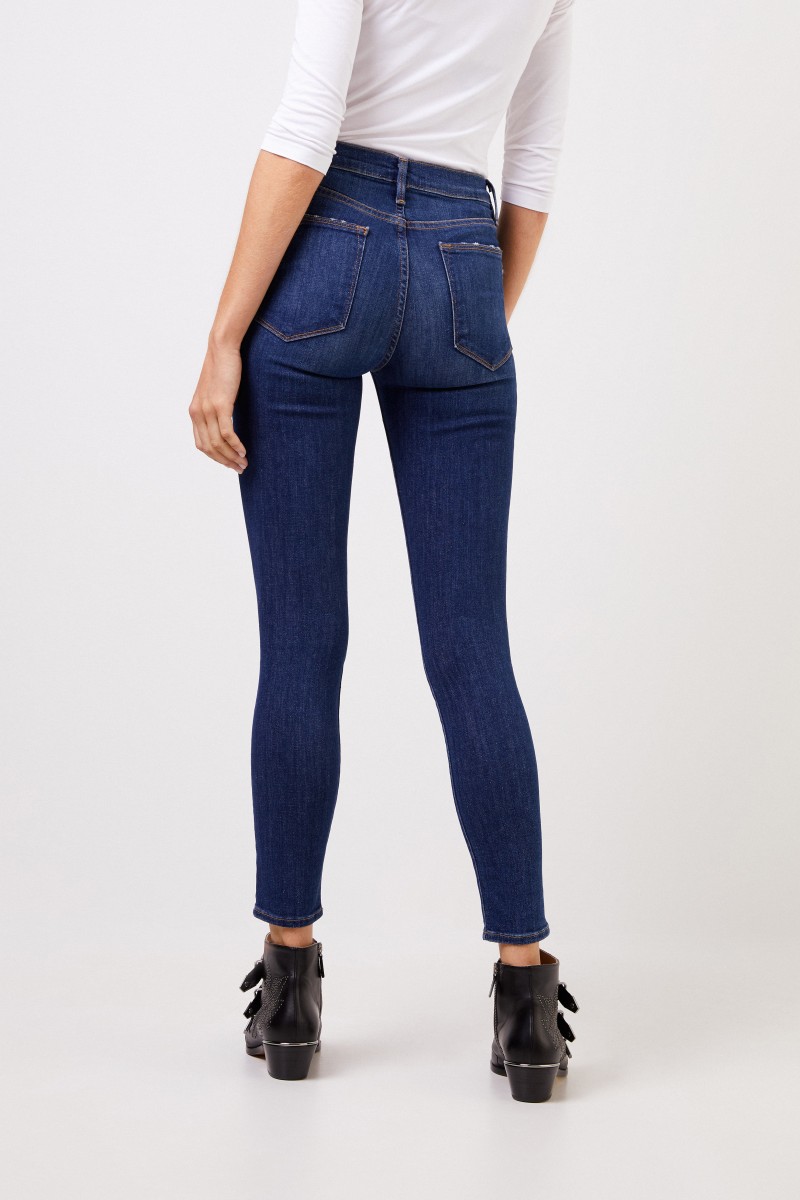 Frame Highrise Skinny-Jeans 'Le High Skinny' Blau