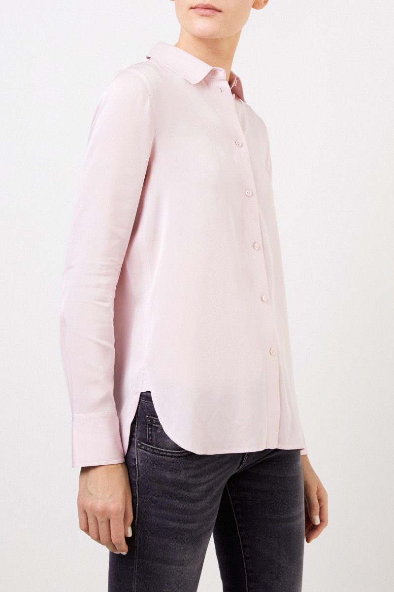 Vince Klassische Seidenbluse Rosé