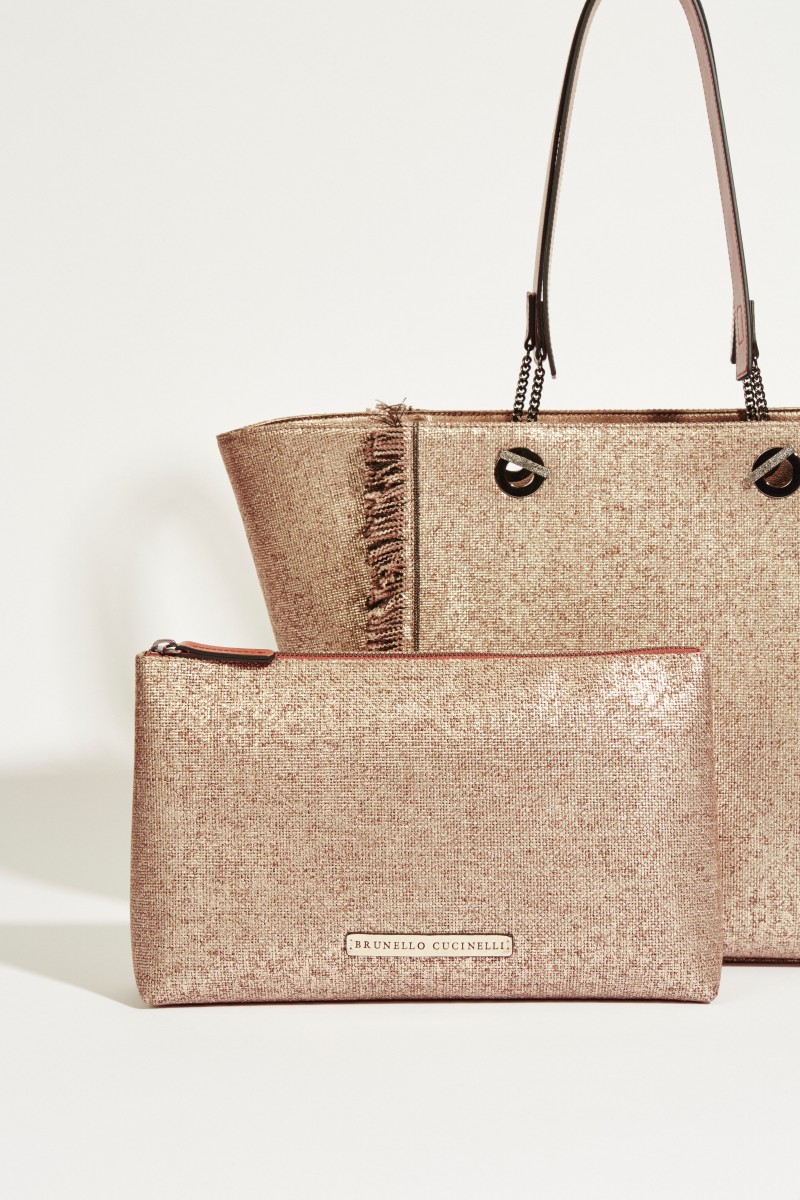 Wendbarer Shopper Beige/Bronze