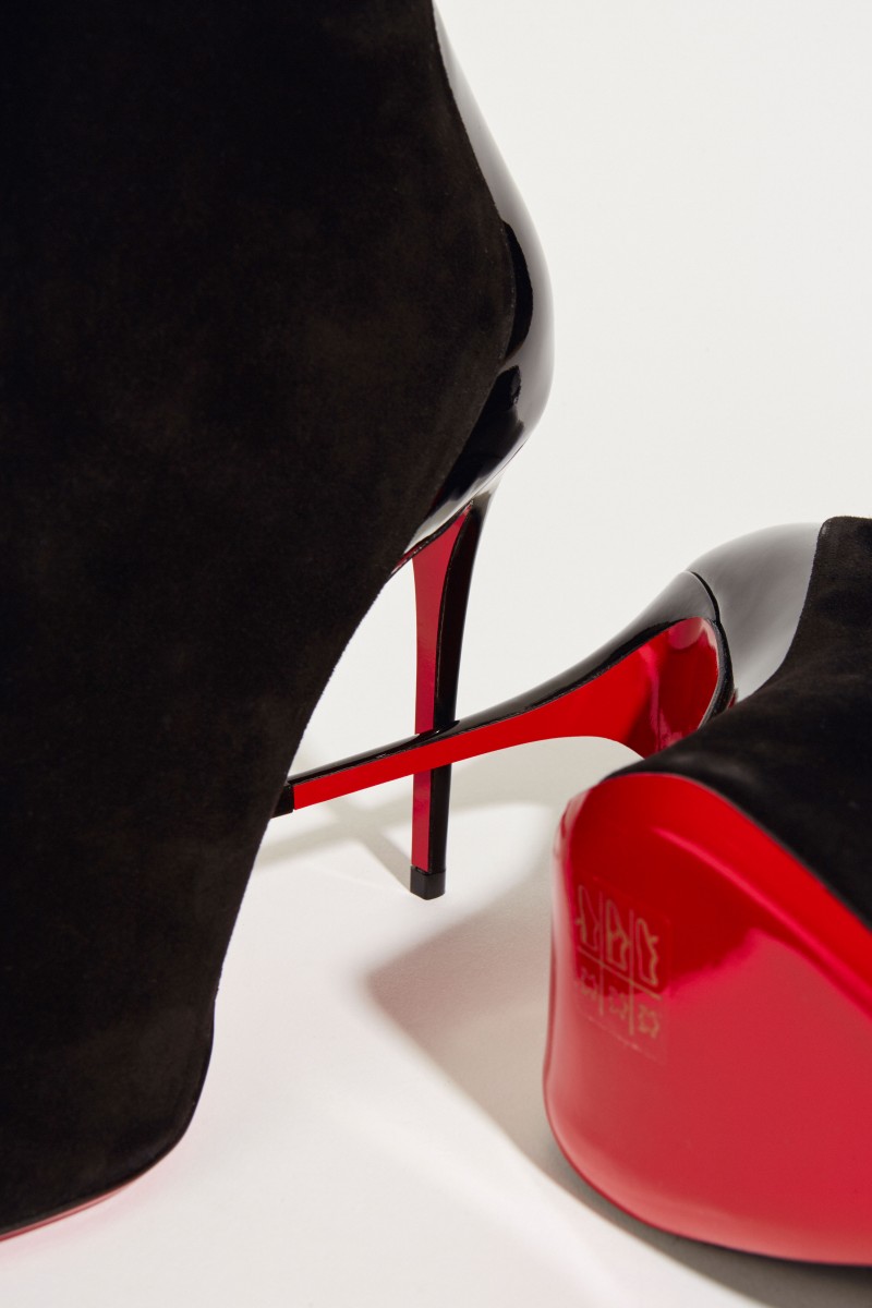 Veloursleder-Stiefelette 'Delicotte' Schwarz