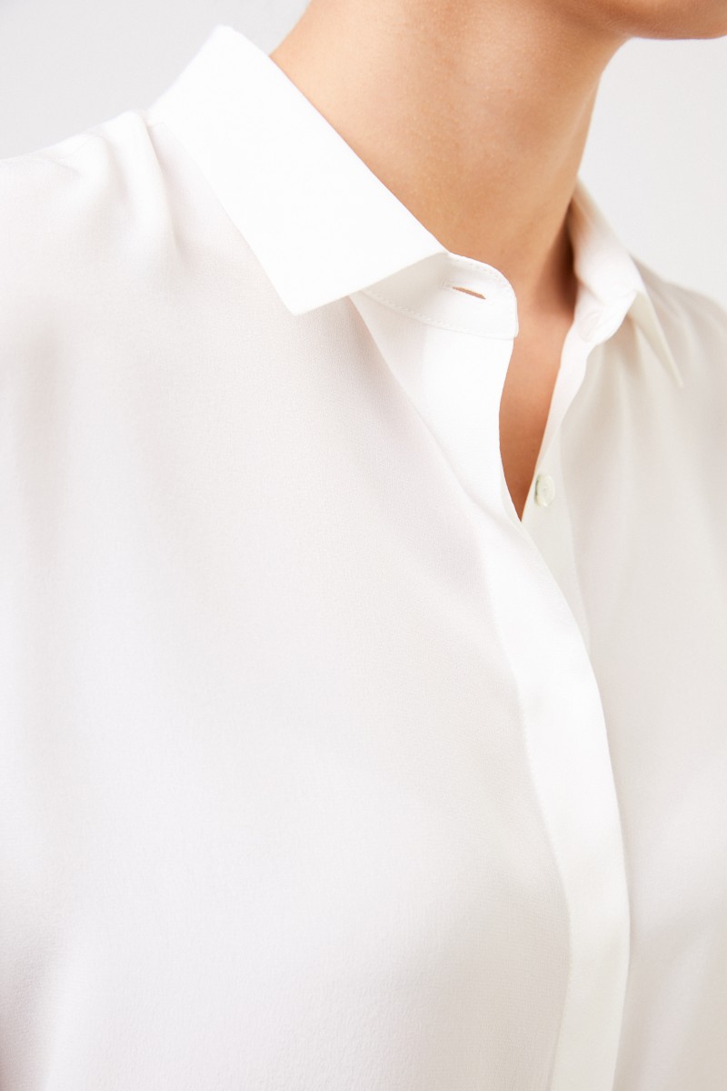 Robert Friedman Klassische-Seidenbluse 'Cloes' Creme