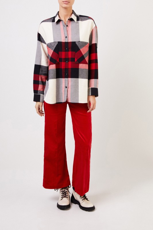 Woolrich Flannel Shirt mit Karomuster Rot/Multi