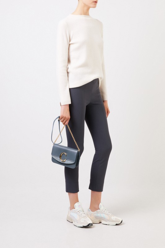 Vince Stretch-Hose mit Schlitz-Detail Anthrazit