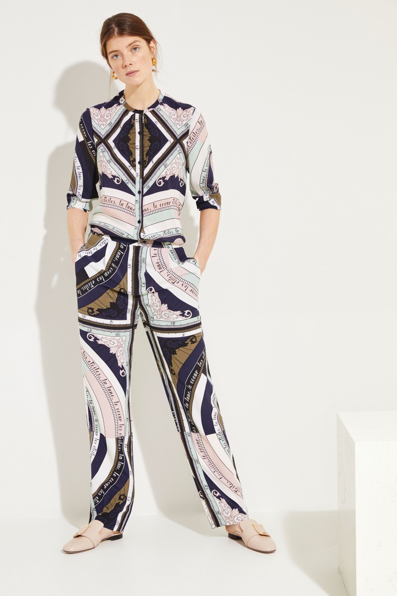 Seiden-Hose 'Sienna' mit Print Multi