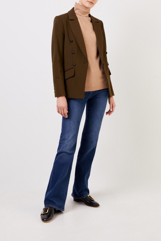 Steffen Schraut Taillierter Blazer mit Logo-Knöpfen Khaki
