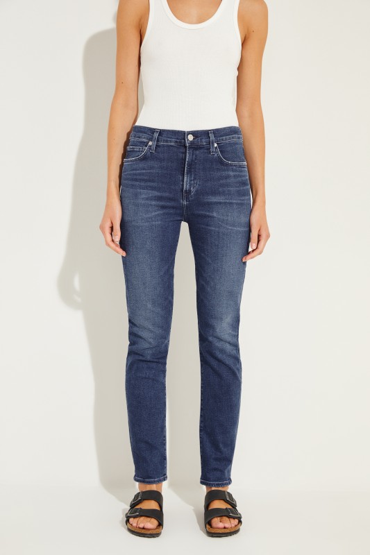 High-Rise Skinny-Jeans 'Harlow' Blau