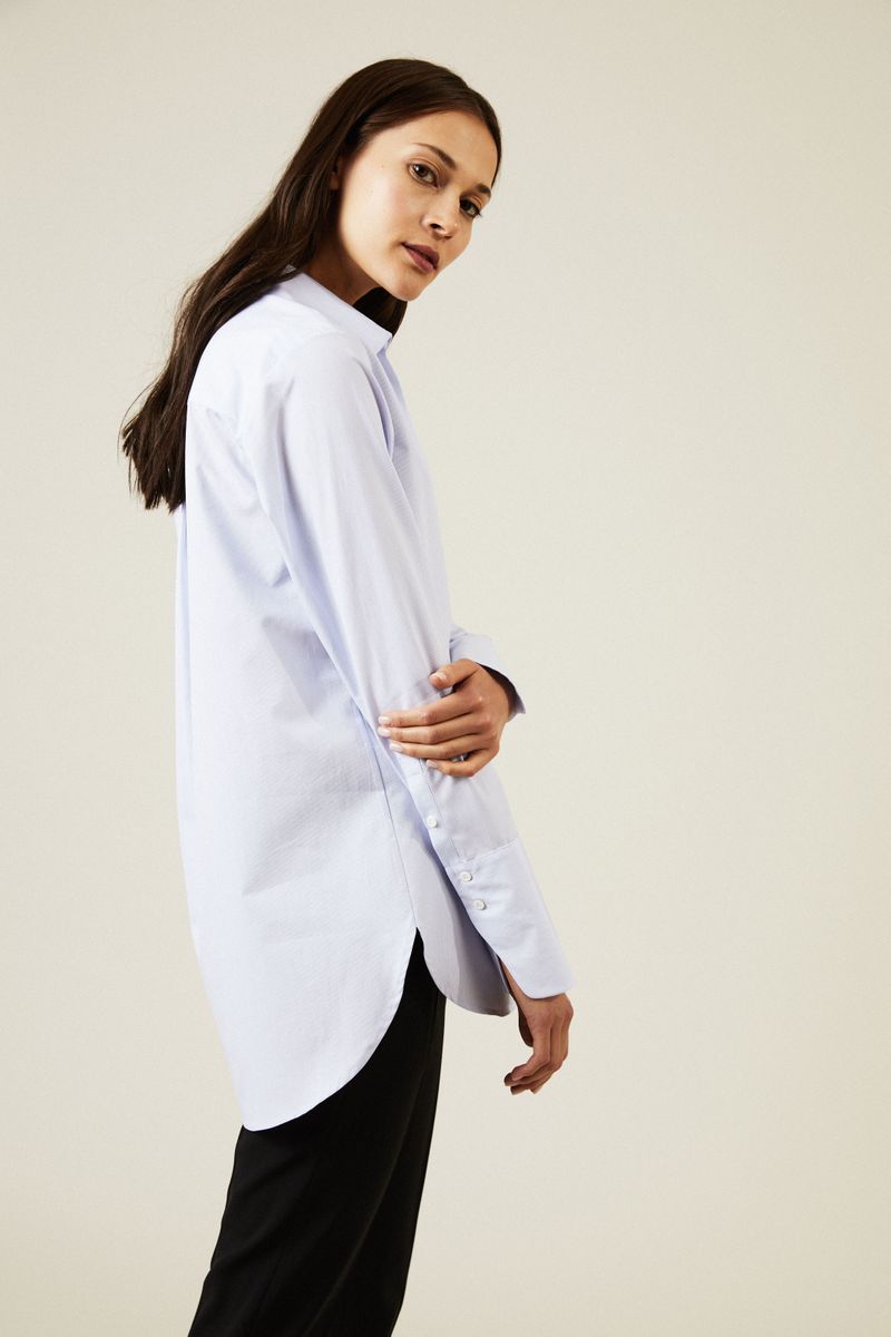 Baumwoll-Bluse 'Lively' Hellblau