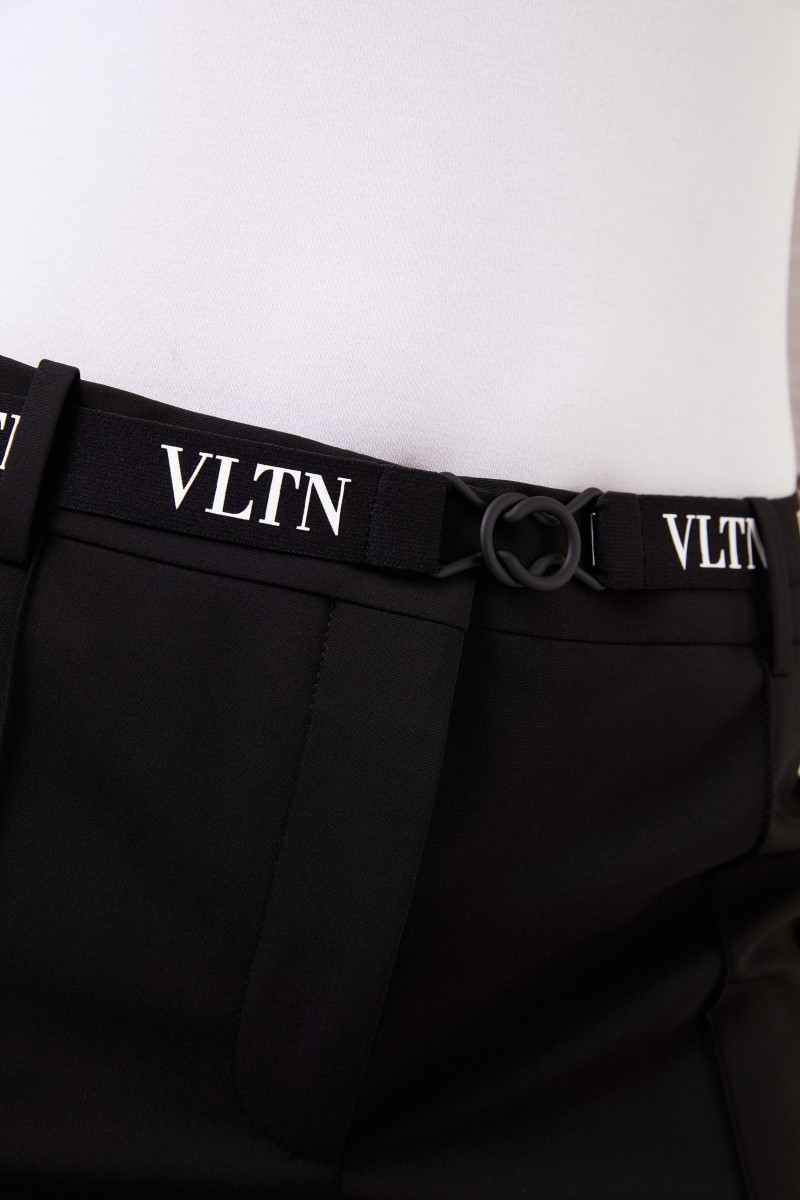Valentino Woll-Hose mit Gürtel Schwarz