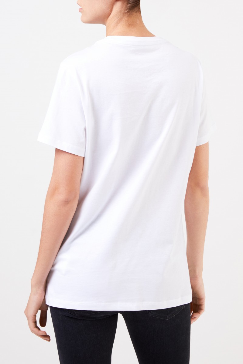 Moncler T-Shirt mit frontalem Logo-Detail Weiß