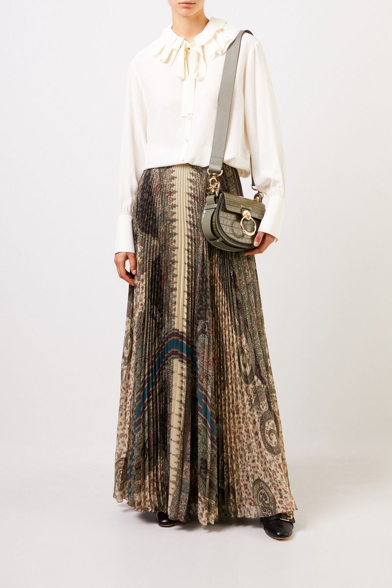 Chloé Shoulder Bag 'Tess Croco Small' Misty Forest