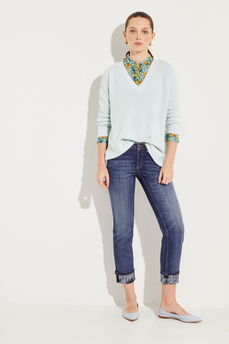 Cashmere-Pullover 'Manaus' mit V-Neck Grün