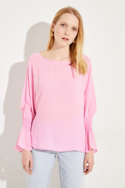 Semitransparente Bluse Pink