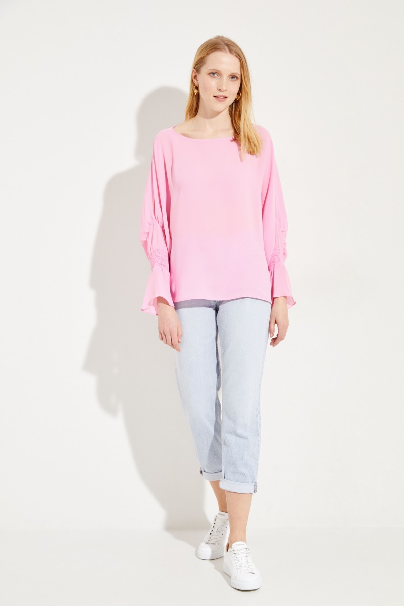 Semitransparente Bluse Pink